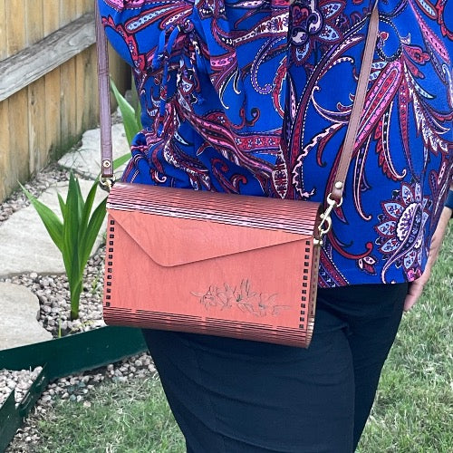 Dark Cherry Wood Purse