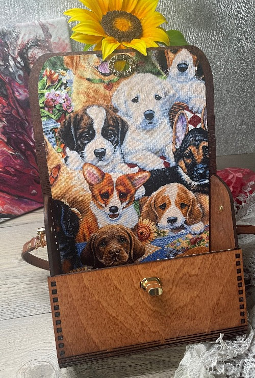 Dog Love Wood Purse