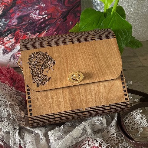 La Catrina Wood Purse