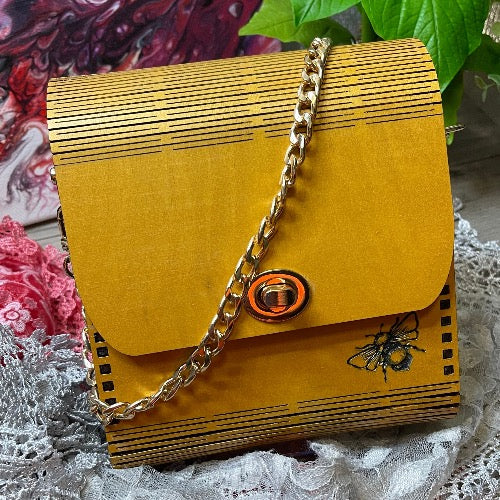 Golden Bee Wood Purse