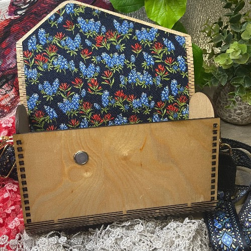 Bluebonnet Wood Purse