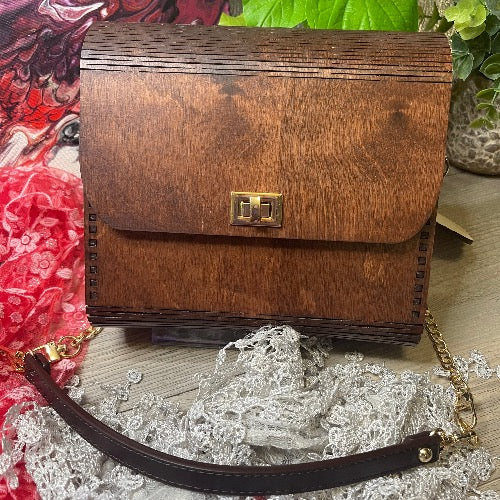 Wood Purse with Succulents