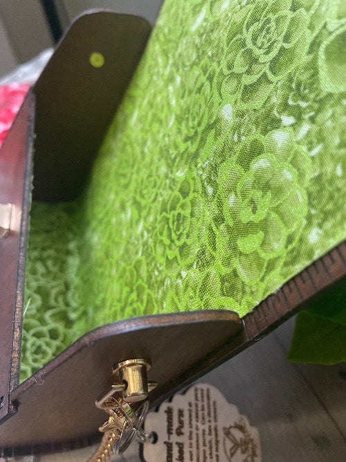 Wood Purse with Succulents