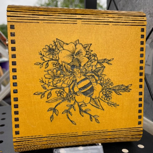 Golden Bee Wood Purse