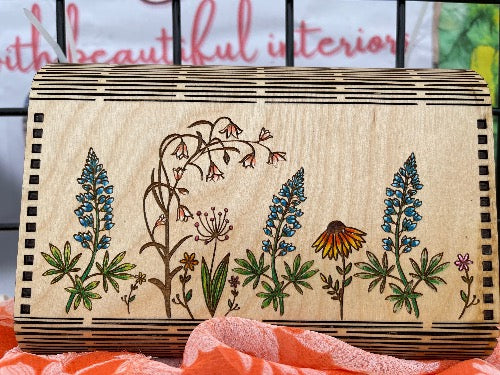 Bluebonnet Wood Purse