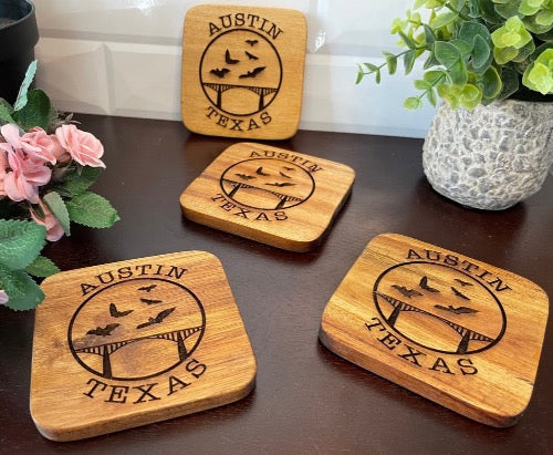 Austin Texas Acacia Coasters