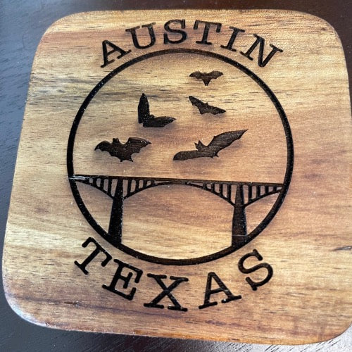 Austin Texas Acacia Coasters