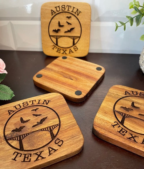 Austin Texas Acacia Coasters