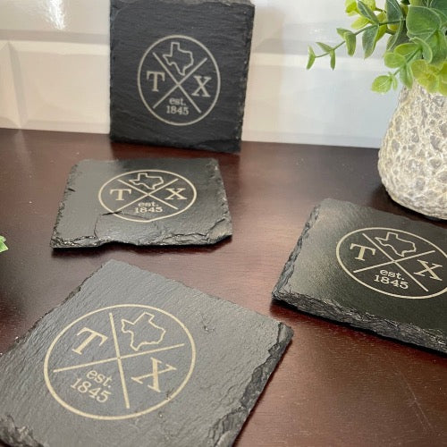 Texas 1845 Slate Coasters