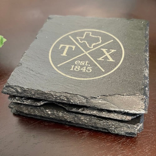 Texas 1845 Slate Coasters