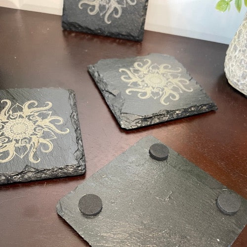 Floral Octopus Slate Coasters