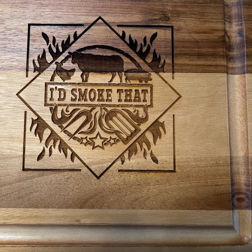Acacia Cutting Board — I'd Smoke Barbecue