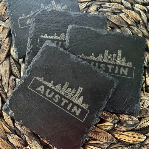 Austin Texas Slate Coasters