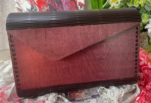 Dark Cherry Wood Purse