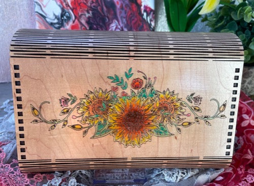 Sunflower Wood Purse