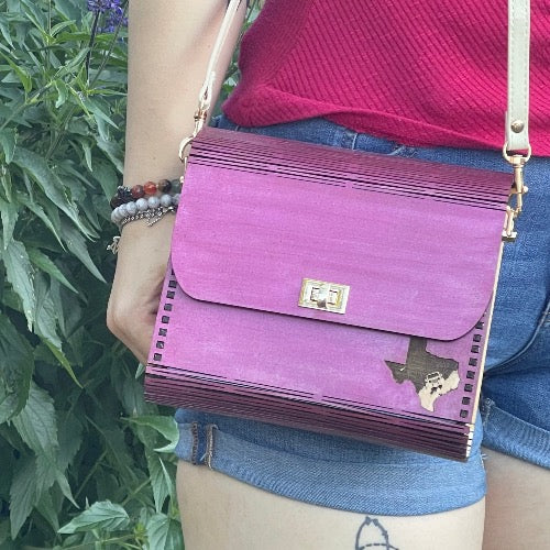 Jeep Girl Wood Purse — Pink