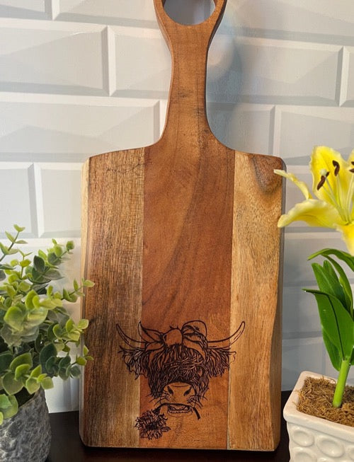 Acacia cutting board — Shaggy Longhorn