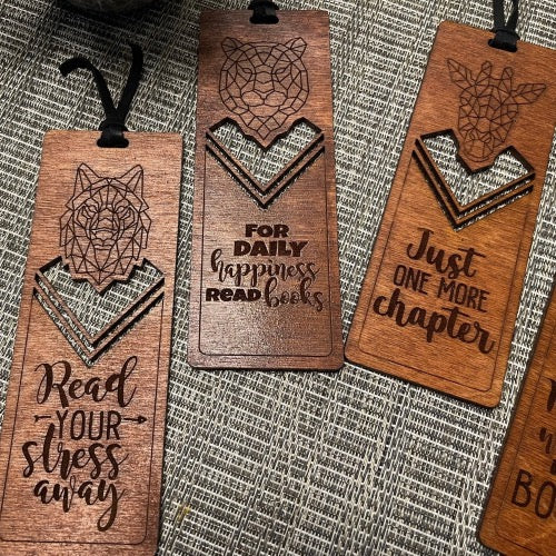 Geometric Animal Wooden Bookmarks