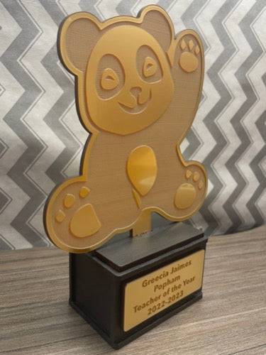 Custom Order—Teacher of the Year Panda Trophy